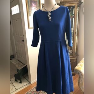 BODEN like new Elegant blue 3/4 sleeve midi dress fully lined size 14P